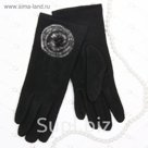 Перчатки женские "Шарик", размер 16, цвет чёрный