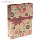 Пакет крафт "Пышный бант", 31 х 42 х 9 см