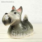 Копилка "Скотч-терьер" глазурь, серый