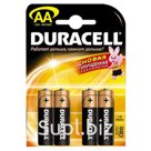 Батарейка Duracell пальчиковая (АА) щелочная LR-06 - 4, комплект 4 шт. - цена за 1 шт.