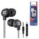 Наушники с микрофоном (гарнитура) DEFENDER Pulse 453, проводная, 1,2 м, вкладыши, для Android, черная