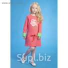 Платье с длинными рукавами для девочки, рост 98-104 см, цвет коралловый