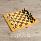 Настольная игра Шахматы фигуры пластик доска дерево 34х34 см