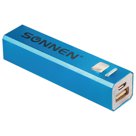 Аккумулятор внешний SONNEN POWERBANK V61С, 2600 mAh, литий-ионный, синий, алюминиевый