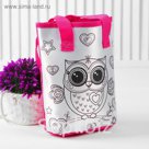 Сумочка для росписи  "Совушки" с фломастерами и стразами ST-025-OWL
