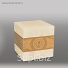 Свеча куб "Мрамор", 125мм, 4 фитиля кремовый