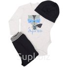 Комплект для новорожденных( боди с длинным рукавом,штанишки,шапочка)