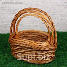 Набор корзин, 3 шт: 36×26×16/35 см, 32×22×14/30 см, 28×18×12/25 см