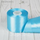 Лента атласная, 75мм, 33(±2)м, №073, цвет бледно-синий