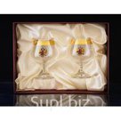 Подарочный набор бокалов  для бренди 400мл с золотом 2шт; Артикул: 686; Производитель стекла/хрусталя/фарфора:  Crystalex (Чехия); Цвет/Дизайн: золото герб РФ;…