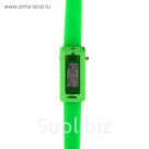 Часы наручные женские на силиконовом тонком ремешке, цвет зеленый