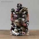 Плазменный шар полистоун "Дракон и скелет" 14,5х15,5х25см