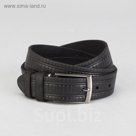 Ремень мужской, винт, пряжка под металл, ширина - 3,5см, чёрный