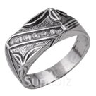Кольцо Перстень мужской с рельефным рисунком посеребрение с оксидированием 18 5 размер