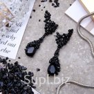 Серьги со стразами Мечта цвет черный