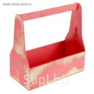 Кашпо № 1 Винтаж, с декором «Сердечки», розовое, 25,5х12,5х25,5см
