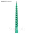 Свеча витая 1 шт, зелёный металлик 20х1,9см фасовка по 6 шт