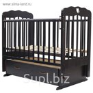 Кроватка детская "ВИОЛЕТТА"- 6 сердечко, маятник, 120 х 60 см (венге)
