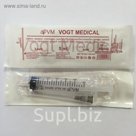 Шприц Vogt Medical 5мл c приложенной иглой 22G 1/2 (0.7*40мм)