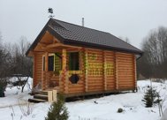 Баня из оцилиндрованного бревна 6,0 м х 6,0