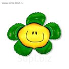 Шар фольгированный 30"Зелёный цветок FM