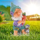 Садовая фигура "Гном с зайцем", 47 см