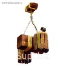 Люстра деревянная "Заборчик", 2 плафона
