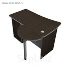 Стол эргономичный левый с тумбой и Приставка стола рабочего, венге/серый ПСЭт2.12Л + ПСП1