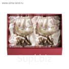 Набор бокалов для коньяка «Охота на кабана и охота на лося» в картонном футляре