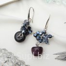 Серьги Кошачий глаз грозди цвет черный