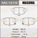 Колодки дисковые Masuma MS1519