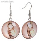 Серьги из стекла Candy сова, цветные в серебре