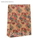 Пакет крафт "Роскошь цветов", 38 х 12 х 50 см