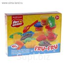 Пластилин на растительной основе набор 3 цвета по 35г Fru-Fru + формочки