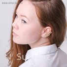 Серьга "Каффа" перо, цвет МИКС