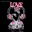 Сувенир "2 лебедя у сердца с надписью Love" МИКС