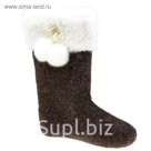 Валенки женские серые "Бомбошки", опушка МИКС, размер 41 (29)