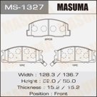 Колодки дисковые Masuma MS1327