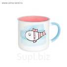 Кружка "Рыбка", 330 мл, 12,5 х 9 х 8,5 см, розово - голубая