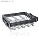 Выдвижная корзина SB-K/M600/D/P с доводчиком, платиновая, 564-664х158 мм