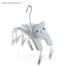 Сушилка для белья подвесная 27х11х8 см "Кошка", 10 прищепок