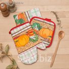 Кух.набор 3пр.Доляна Урожай прихватка15x15см рукавица23х15см фартук48*68см 100% пэ