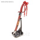 Сувенирное оружие «Катана на подставке», ножны с зелёно-желтым узором, красные кисти на рукоятке