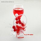 Свеча гелевая "Бусины", цвет красный
