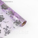 Органза "Цветочная полянка", цвет фиолетовый