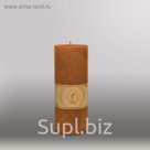 Свеча цилиндр "Мрамор", 80x200мм, коричневый
