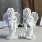 Сувенир полистоун "Белоснежный ангел сидящий на колонне" МИКС 16,3х9,5х9 см