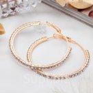 Серьги кольца Princess дорожка цвет белый в золоте d 5 см