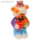 Копилка "Мишка с сердцем", глянец, микс