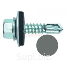 DIN 7504K S3 RAL7005 Саморез с шестигранной головкой, прессшайбой и стандартным сверлом окрашенный